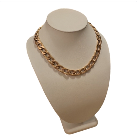 Chunky Gold Flat Chain Necklace Bling Drip Thick Chain.
